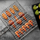 Portable Folding Stainless Steel BBQ Grill Basket Outdoor Camping BBQ Hamburg Vegetables Fishs Cooking Net