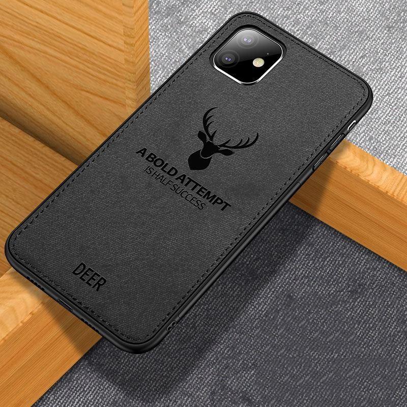 BAKEEY Deer Canvas Cloth Shockproof Protective Case for iPhone 11 6.1 inch