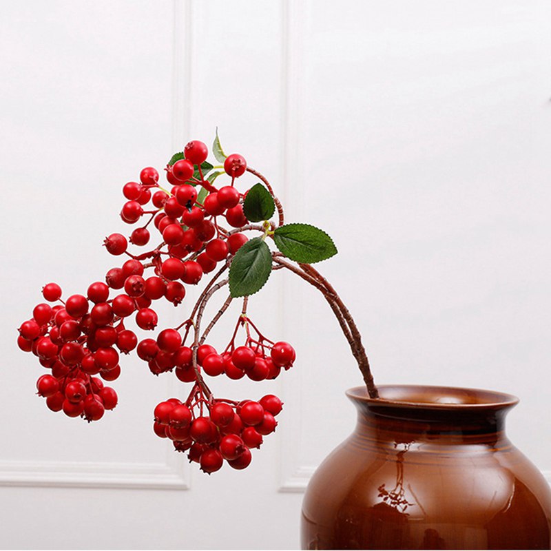 Red Bouquet home decoration artificial European lover fruit big branch acac D8W3