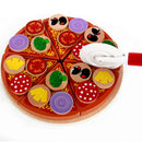 Wooden Pizza Play Food Set Wooden Toys Kids Pretend Kitchen Children Cooking
