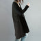 Women Linen V Neck Long Sleeve Buttons Irregular Split Loose Shirt Casual P M5E5