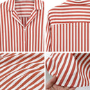 Women Spring Autumn Striped Shirts Tops V-Neck Long Sleeve blouse for busin W7L2