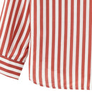 Women Spring Autumn Striped Shirts Tops V-Neck Long Sleeve blouse for busin W7L2