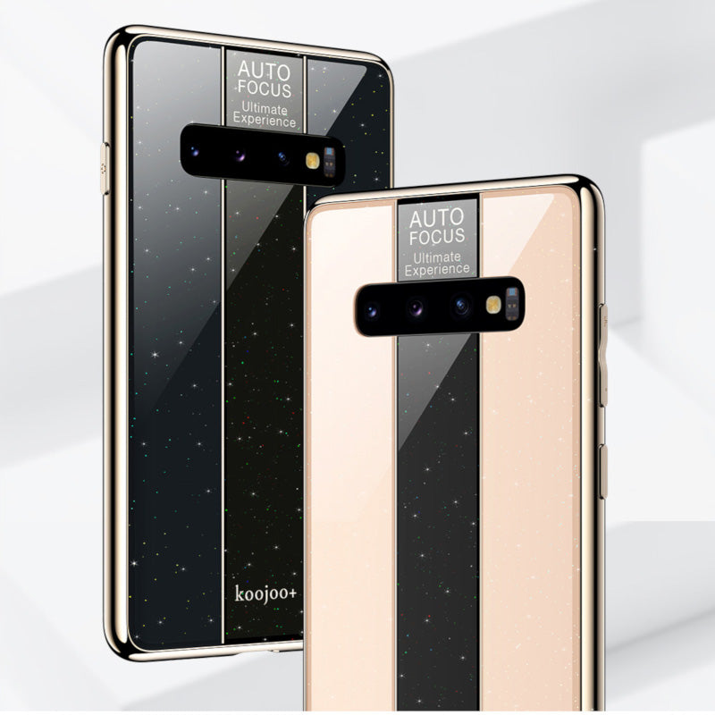 Bakeey Luxury Shockproof Tempered Glass TPU Bumper Protective Case for Samsung Galaxy S10