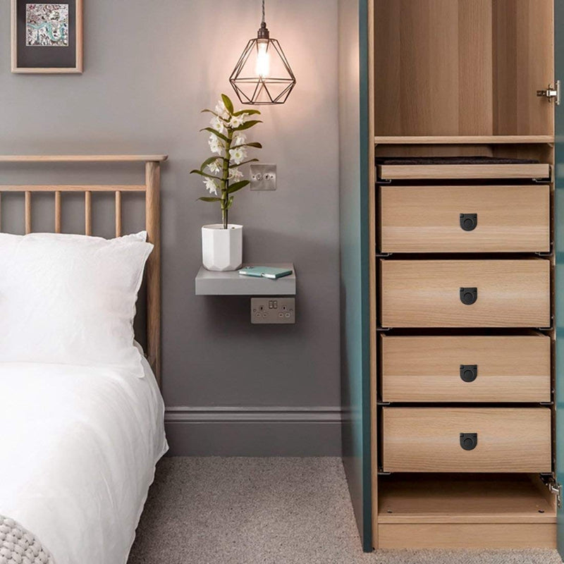 1-3/8-inch x 1-3/8-inch Door Drawer Handle Flush Ring Pull Zinc Alloy Black S8Z5