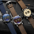 MEGIR 2137 Business Style Leather Strap Men Wrist Watch Unique Design Quartz Watches