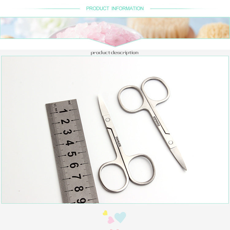 Stainless Steel Manicure Scissors Cutter Eyebrow Scissor Eyebrow Trimmer Eyebrow Eyelashes Nose Hair Scissor Nail Makeup