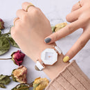 Fahion Diamond Mirror Watch Ladies Dress Ultra-thin Leather Women Quartz Watch