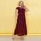 Summer Casual Women Floral Lace Short Sleeve O-Neck Plus Size Maxi Dress La Q6W2
