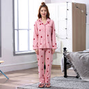 Long sleeve pajamas Ladies Strawberry Print Pajamas Loose Casual Large size C5D9