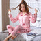 Long sleeve pajamas Ladies Strawberry Print Pajamas Loose Casual Large size C5D9