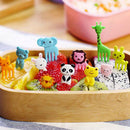 10pcs/pack Animal Farm Fruit Fork Mini Cartoon Children Snack Cake Dessert