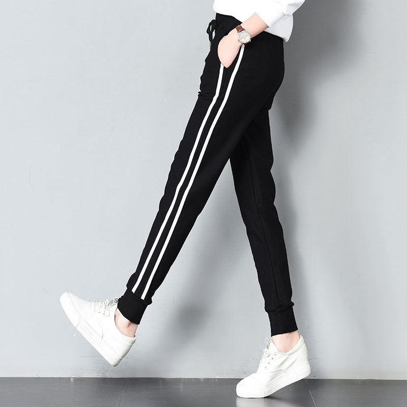 Summer Spring Casual Pants Sportswear Trousers Woman Haren Pants Double Str I4U2