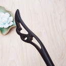 Natural wood kanzashi black base conjoined simple wooden single hair decora