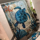Sea Turtle Waterproof Shower Curtain Octopus Home Bathroom Curtains with 12 Y9F6
