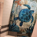 Sea Turtle Waterproof Shower Curtain Octopus Home Bathroom Curtains with 12 Y9F6