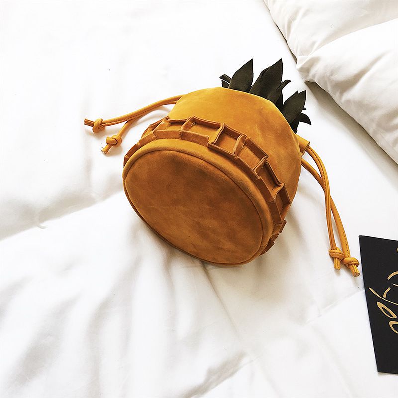 Cute Scrub Leather Pineapple Bag Mini Crossbody Bags for Women Chain Purse  F8S4
