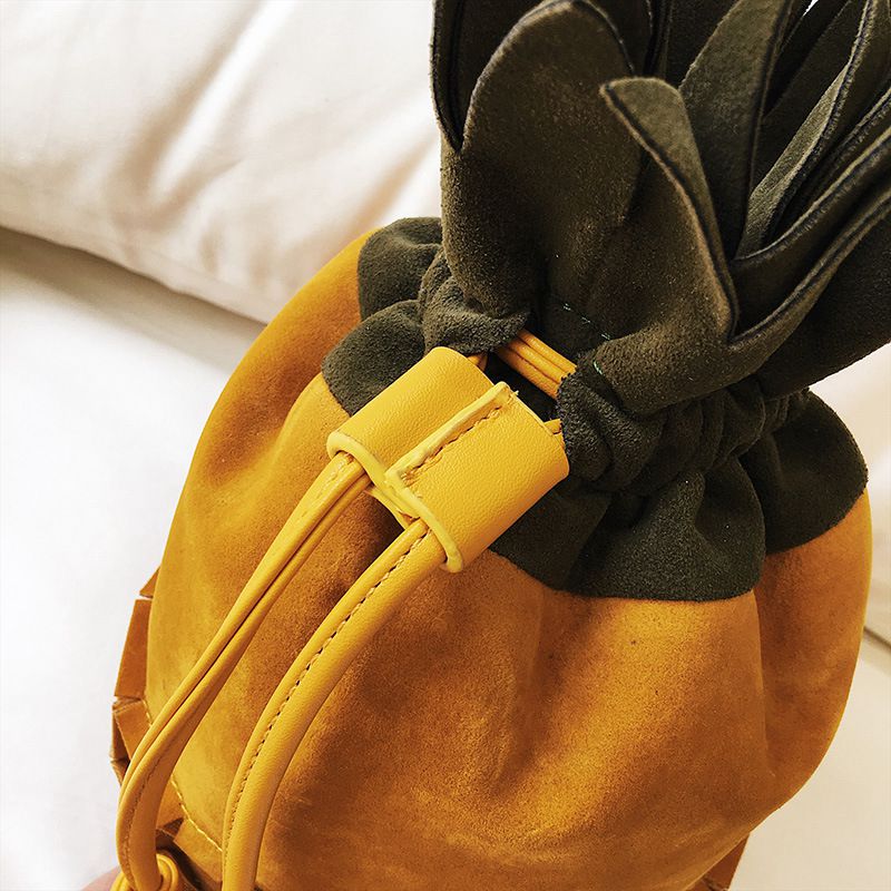 Cute Scrub Leather Pineapple Bag Mini Crossbody Bags for Women Chain Purse  F8S4