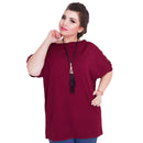 Women Solid O-Neck Short Sleeve Stitching Lace Elegant Loose T-Shirt Ladies Z8D9