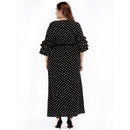 European and American style large size women's new long skirt round neck ru O8W8