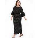 European and American style large size women's new long skirt round neck ru O8W8
