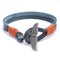 Whale Tail Alloy Leather Hand-knitted Men's Bracelet