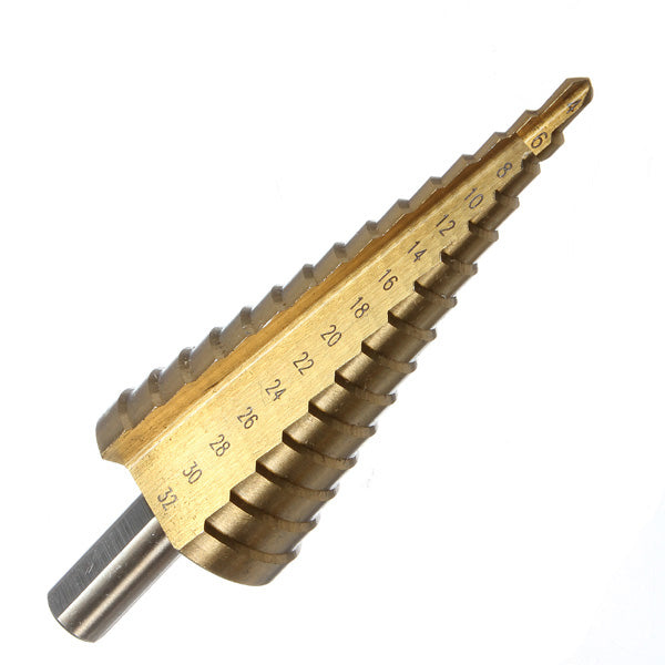 3pcs 4-12/20/32mm HSS Titanium Coated Step Drill Bit Hex Shank Hole Cutter