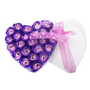 Lovely 24 Pcs Red Scented Bath Soap Rose Petal in Heart Box (Purple) A7O3