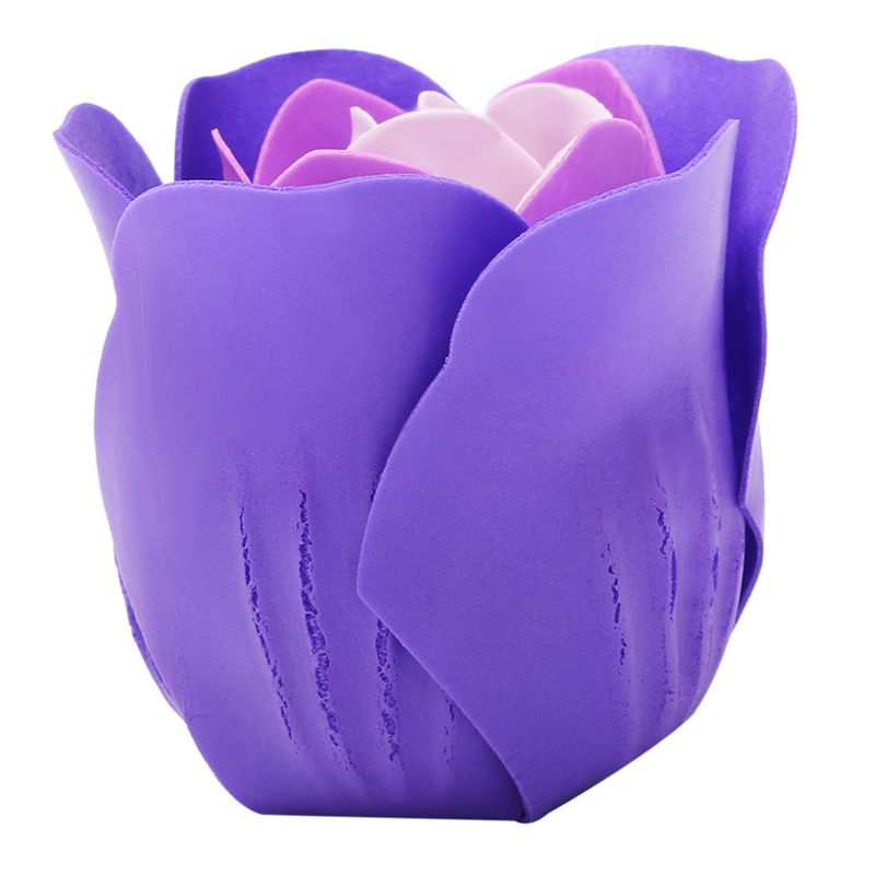 Lovely 24 Pcs Red Scented Bath Soap Rose Petal in Heart Box (Purple) A7O3