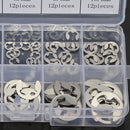 120Pcs Stainless Steel E-Clip Retaining Snap Ring Circlip Kit 1.5mm to 10mm M9H9