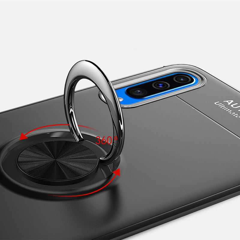 C-KU Protective Case For Samsung Galaxy A70 2019 360 Rotating Ring Grip Kicktand Back Cover