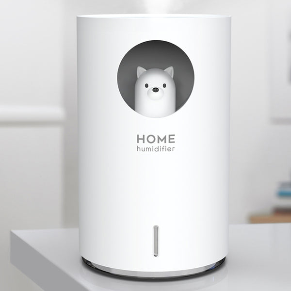 Cute Pet Humidifier 900ML Large Capacity Color LED Light Silent Timing Home Humidificador Mist Maker