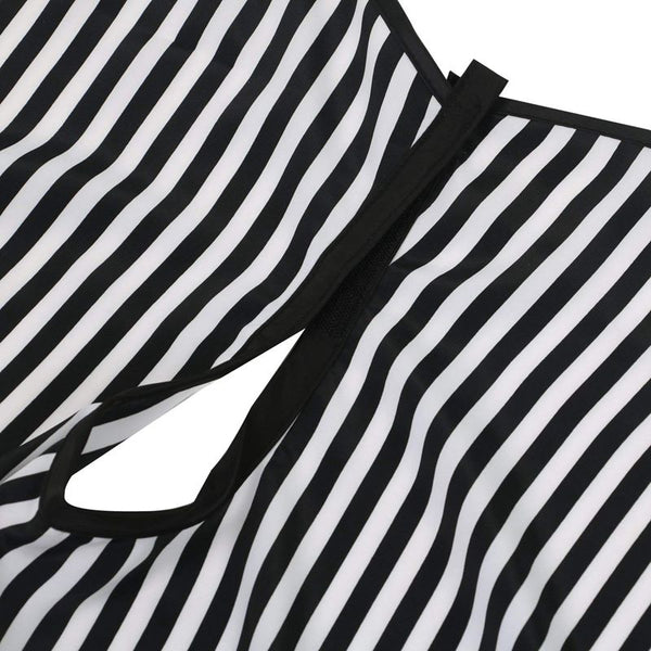 Hair Cutting/Barbers Cape - Adjustable Black and White Stripe Hairdressing  W4F5