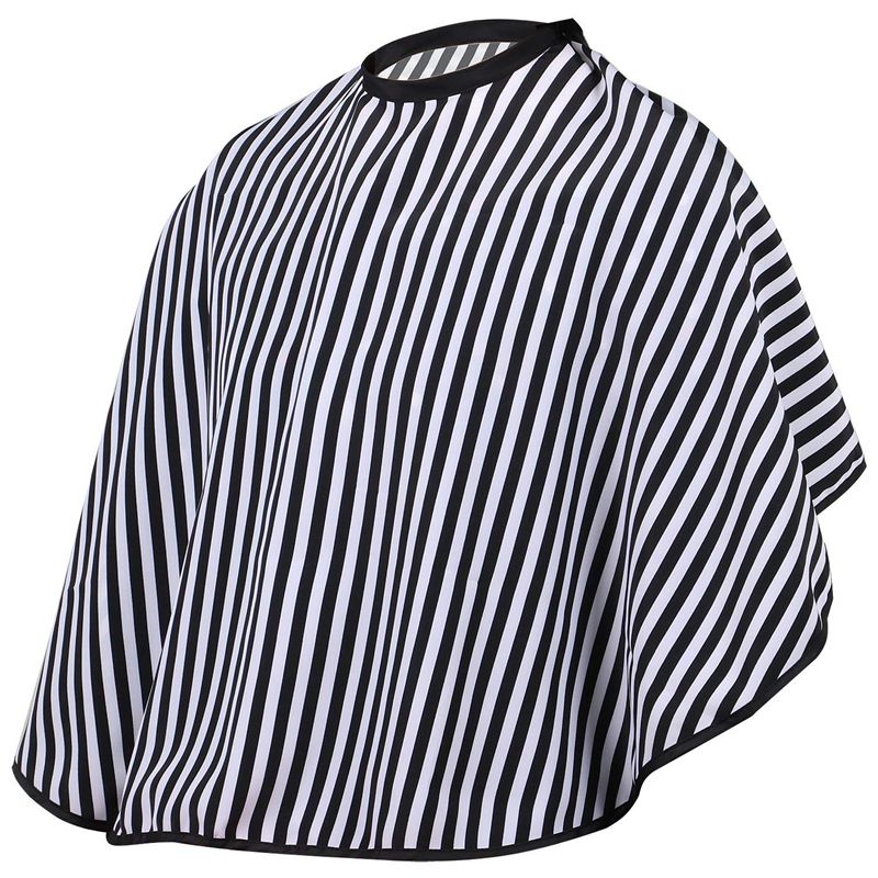 Hair Cutting/Barbers Cape - Adjustable Black and White Stripe Hairdressing  W4F5