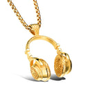 Men's Titanium Steel Earphone Shape Pendant Charm Necklace Hip-hop Accessories