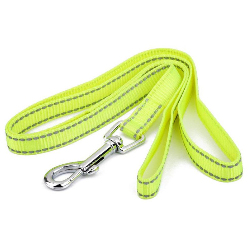 Reflective Lining Pet Dog Lead Leash with Clip (2.5cm, Yellow) E1K9