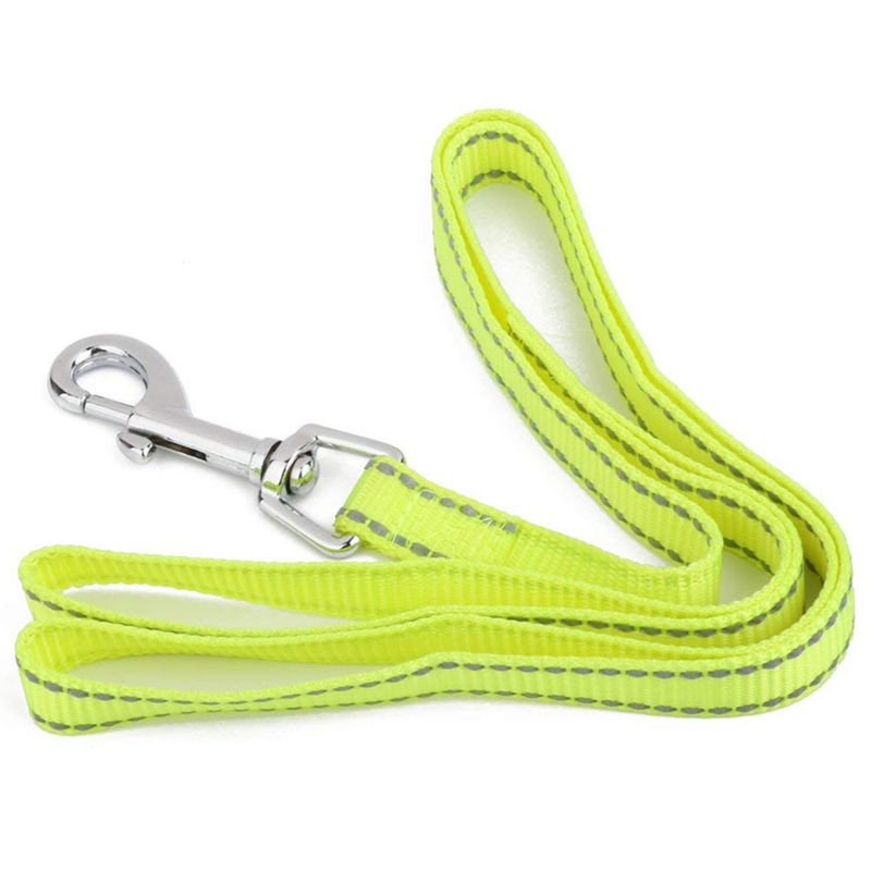 Reflective Lining Pet Dog Lead Leash with Clip (2.5cm, Yellow) E1K9