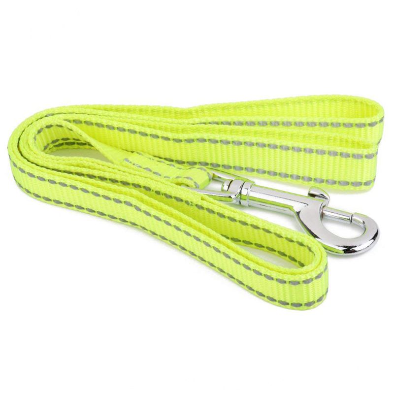Reflective Lining Pet Dog Lead Leash with Clip (2.5cm, Yellow) E1K9