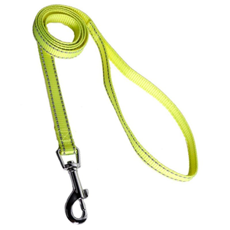 Reflective Lining Pet Dog Lead Leash with Clip (2.5cm, Yellow) E1K9