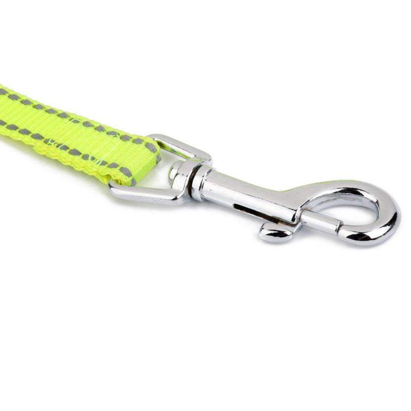 Reflective Lining Pet Dog Lead Leash with Clip (2.5cm, Yellow) E1K9