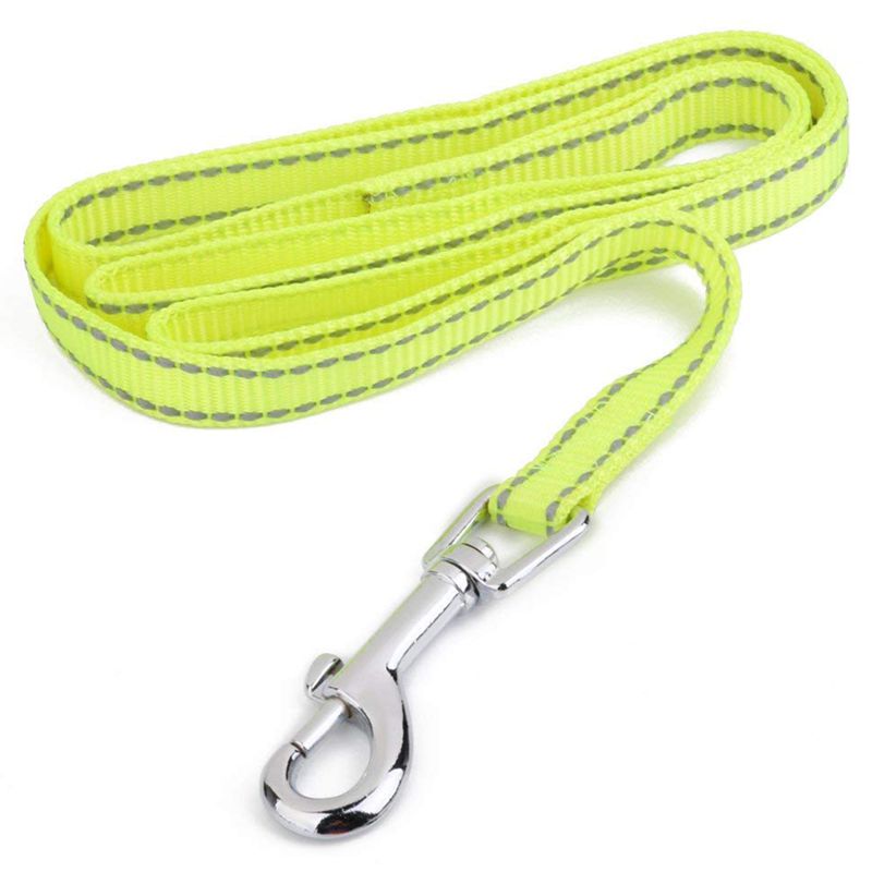 Reflective Lining Pet Dog Lead Leash with Clip (2.5cm, Yellow) E1K9