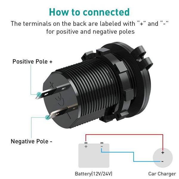 USB Car Socket 12V Car Charger 5V 4.2A Dual USB Car Charger Waterproof Car  I3U2