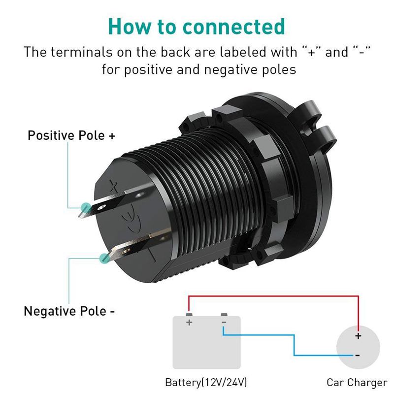 USB Car Socket 12V Car Charger 5V 4.2A Dual USB Car Charger Waterproof Car  I3U2