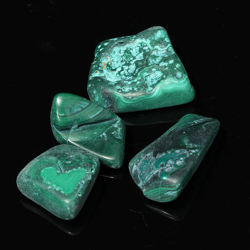 6pcs Green Malachite Healing Tumbled Stone DIY Jewelry Decoration Ornament