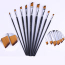 BGLN 802 9 Pcs/set Nylon Hair Acrylic Oil Painting Brush Oblique Paint Brushes Watercolor Brush Pens School Art Painting Supplies