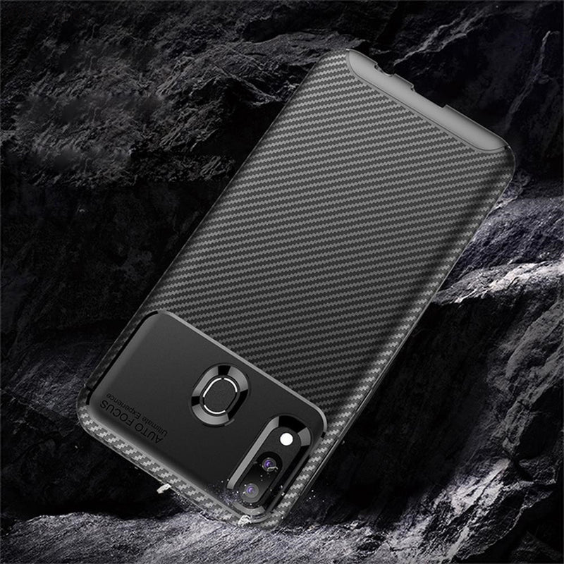 Bakeey Protective Case For Samsung Galaxy M20 2019 Carbon Fiber Fingerprint Resistant Soft TPU Back Cover