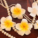 100 pcs Hawaiian Frangipani Foam Flower Head Decor for Wedding Crafts - Yel