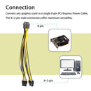 (5-pack) PCI-E 8-pin to 2x 6+2-pin Power Splitter Cable PCIE PCI Express 5X W4H3