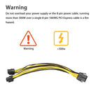 (5-pack) PCI-E 8-pin to 2x 6+2-pin Power Splitter Cable PCIE PCI Express 5X W4H3