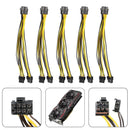 (5-pack) PCI-E 8-pin to 2x 6+2-pin Power Splitter Cable PCIE PCI Express 5X W4H3